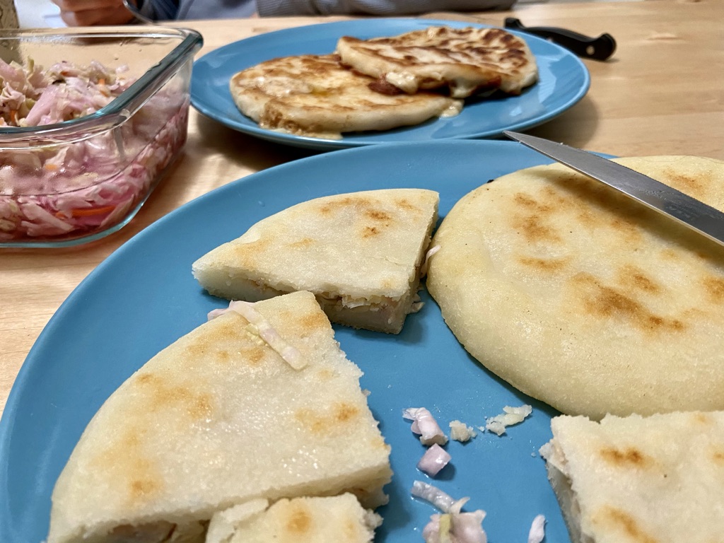 2 plates of pupusas
