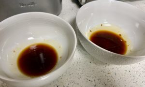 2 bowls with tare sauce