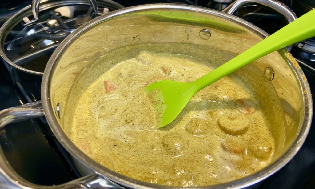 lighter yellow colored pot of curry